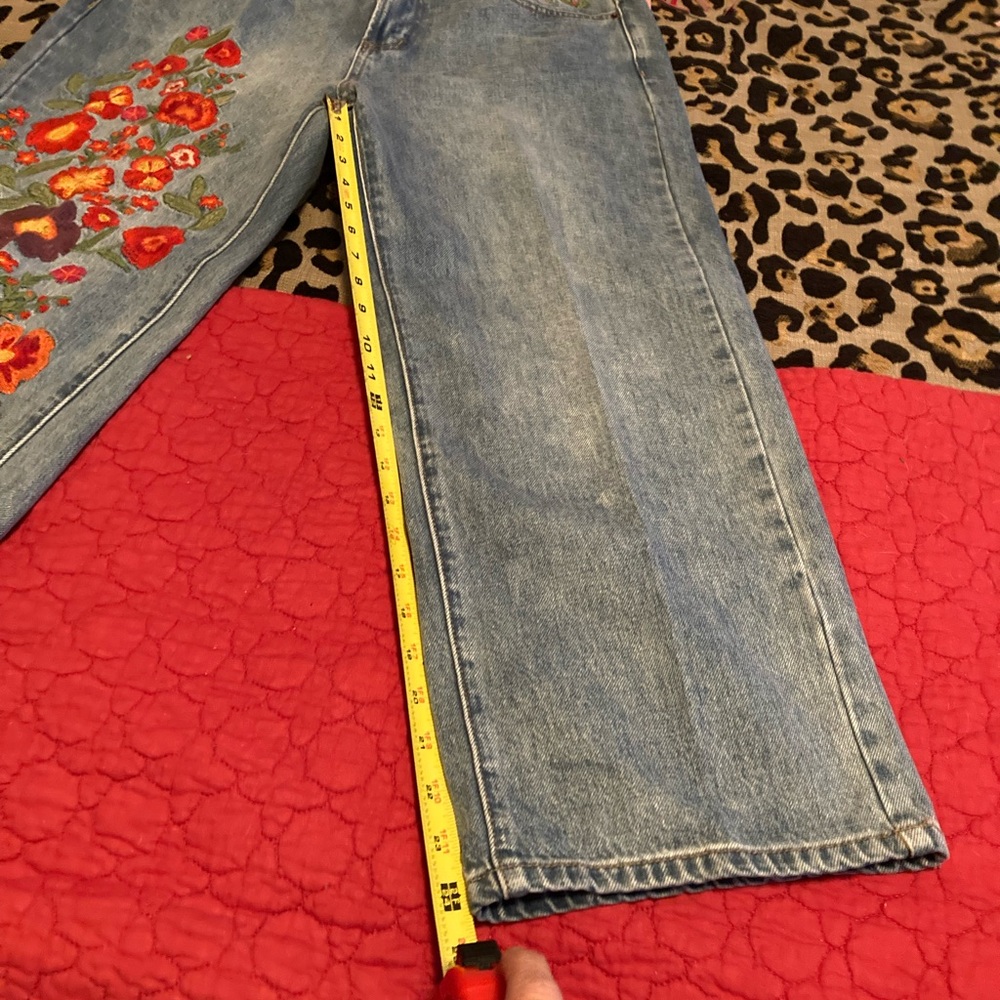 Oh Cropped Jeans Floral Embroidery Capri L - Picture 10 of 10
